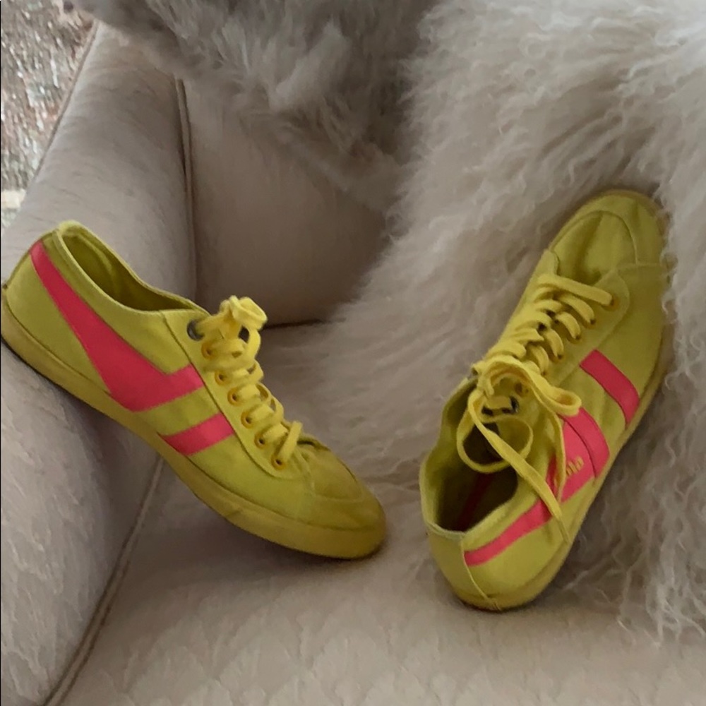 Gola shoes neon yellow and bright pink size7